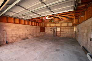 View of the inside of the spacious garage