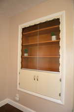 Built in shelves in the dining area-great to store china