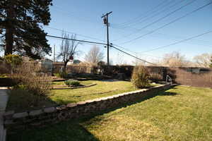View of the terraced back yard