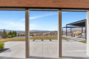 Doorway with a mountain view