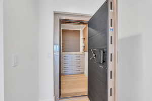 Interior space with light wood-type flooring