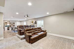 Basement theater room
