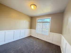 Bedroom 2/5 decorative wainscoted walls, large double closet.