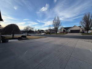 View of street with a residential view to the north.