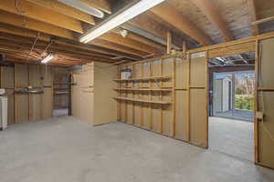 Basement featuring a water softener