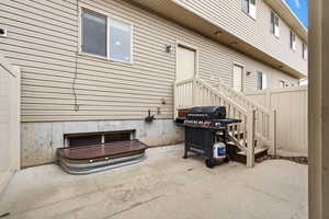 View of patio featuring grilling area