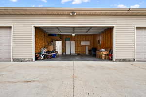 Garage with driveway