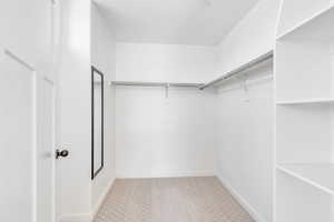 View of walk in closet