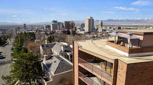 View of city with mountains