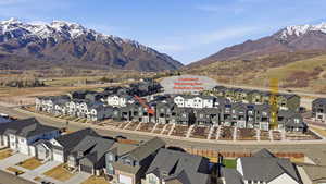 Aerial view of residential area with amazing mountains!