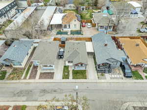 Aerial perspective of suburban area