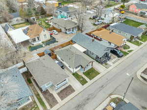 Aerial view of residential area