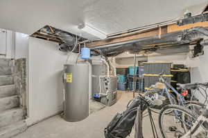 Utilities with electric water heater and heating unit