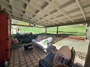 View of patio with outdoor lounge area