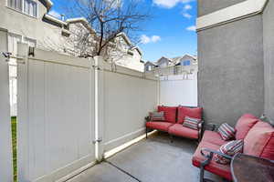 View of patio / terrace featuring a gate and an outdoor living space