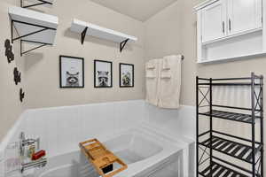 Bathroom featuring a garden tub