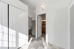 Bathroom featuring light tile patterned floors