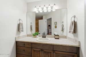Bathroom featuring vanity