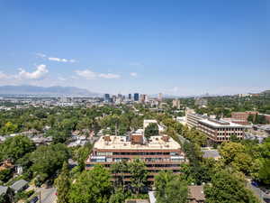View of urban area with a mountainous background