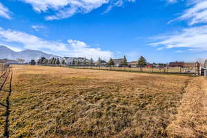 View of yard with a mountain view and a rural view