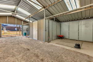 View of horse barn