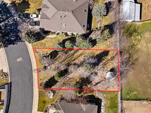 View of subject property with property boundaries highlighted