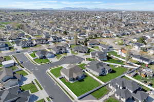 Aerial perspective of suburban area