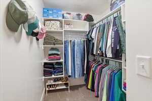 View of walk in closet