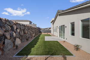 View of fenced backyard