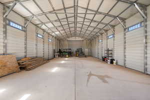 Garage with metal wall