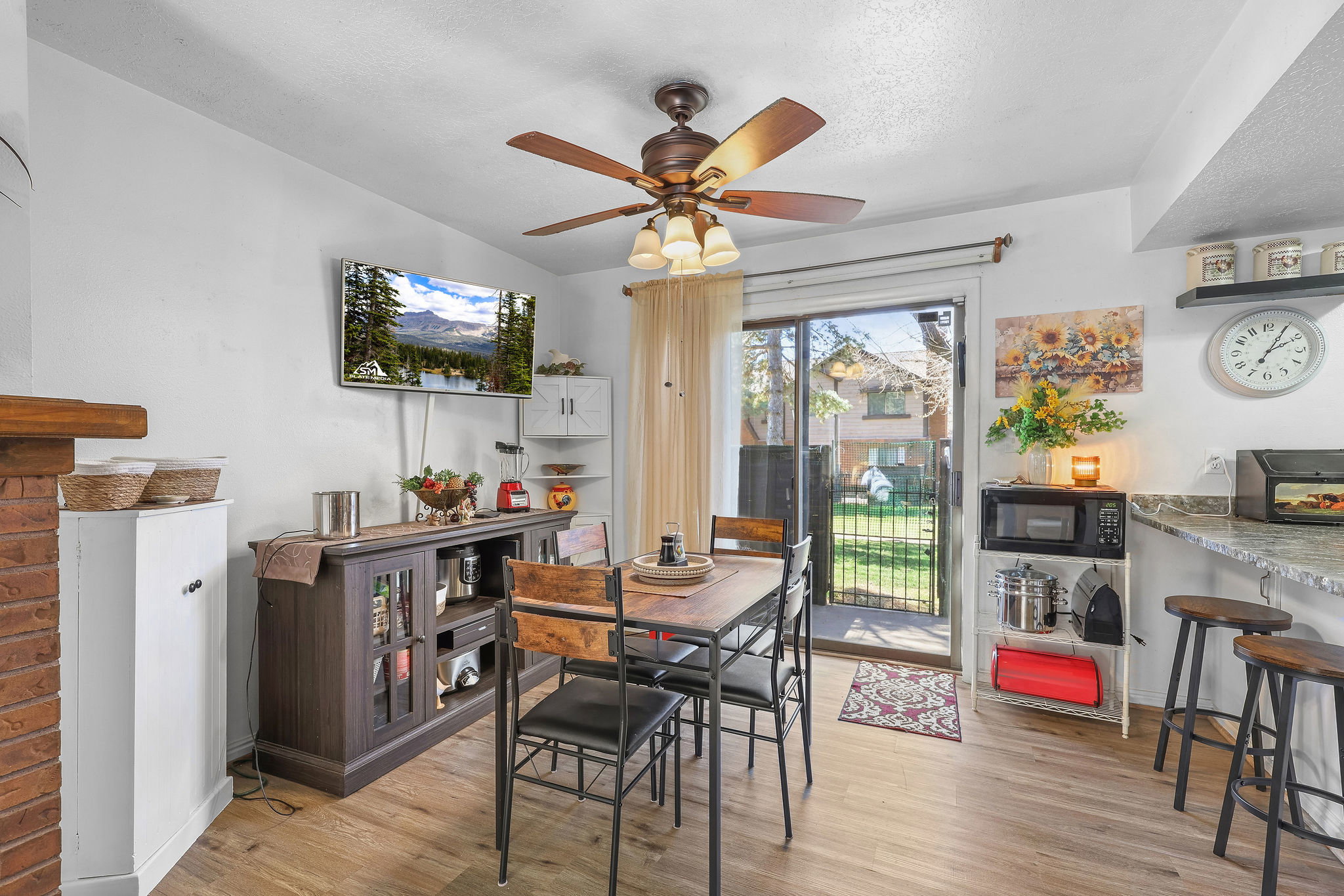 Dining room  with sliding doors to the patio.
