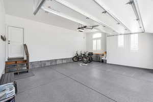 View of 2 car garage
