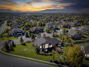 Fall Aerial back of home night view