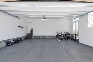 View of 2 car garage