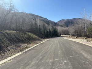 View of asphalt road with a mountain view