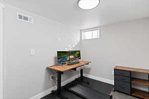 Home office with baseboards