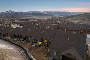 Aerial view of a mountainous background