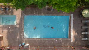 Aerial view of a pool area