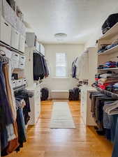 Walk in closet featuring light wood finished floors