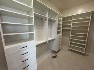 View of walk in closet