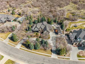 Aerial perspective of suburban area