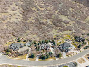 Aerial perspective of suburban area