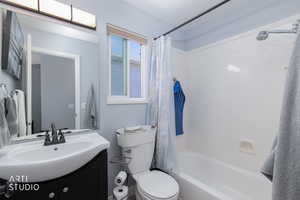 Bathroom #2 with vanity and shower / tub combo