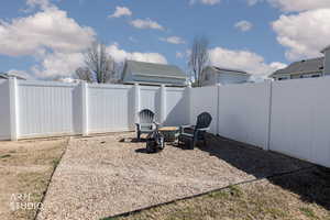 View of fenced backyard