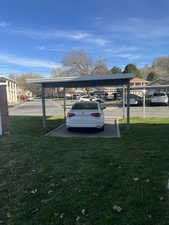 View of private covered parking area