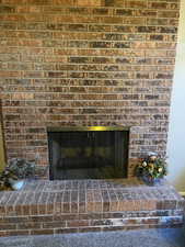 Detailed view of a fireplace