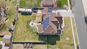 Aerial view of residential area