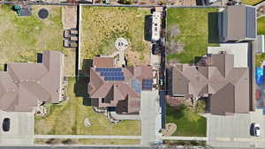 Aerial view of residential area