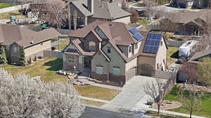 Aerial perspective of suburban area