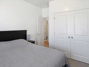 Bedroom featuring a closet